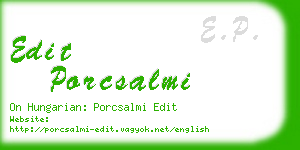 edit porcsalmi business card